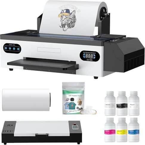 طابعة نقل A3 DTF مع مجموعة حزمة الفرن، آلة طابعة L1800 DTF أقصى عرض للطباعة 13 بوصة، سرعة عالية، برنامج طباعة آمن، وحدة تغذية لفة لطباعة القمصان والقمصان ذات القلنسوة الداكنة والخفيفة in Saudi Arabia