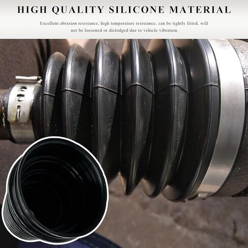 CV Joint Boot Kit, Flexible Silicone Constant Velocity Joint Boot with 2 Clamps & 3 Cable Ties, Universal Dustproof CV Axle Boots Repair Kit Fits Shaft Size 19mm-24mm in Saudi Arabia