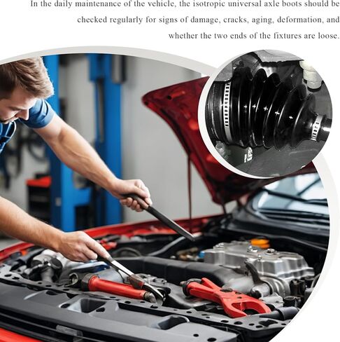 CV Joint Boot Kit, Flexible Silicone Constant Velocity Joint Boot with 2 Clamps & 3 Cable Ties, Universal Dustproof CV Axle Boots Repair Kit Fits Shaft Size 19mm-24mm in Saudi Arabia
