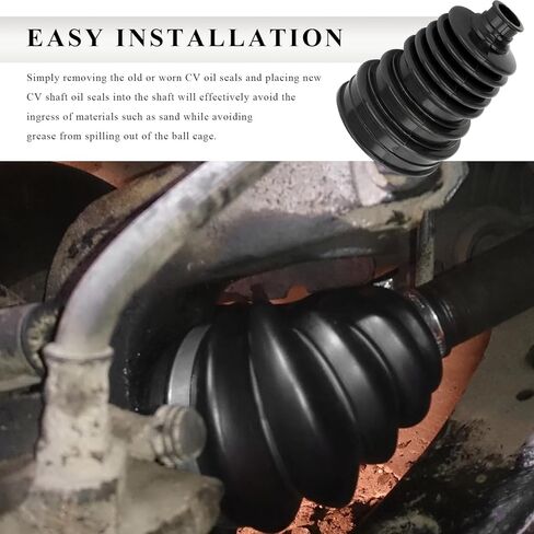CV Joint Boot Kit, Flexible Silicone Constant Velocity Joint Boot with 2 Clamps & 3 Cable Ties, Universal Dustproof CV Axle Boots Repair Kit Fits Shaft Size 19mm-24mm in Saudi Arabia