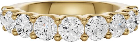 Diamond2Deal 1/2 Carat to 3 Carat Round Shape Lab Grown Diamond Nine Stone Wedding Band Ring | 14k White or Yellow Gold U Prong Setting Nine Stone Band Ring | D-E Color and VS Clarity in Saudi Arabia