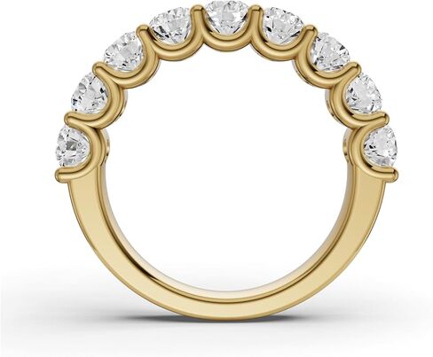 Diamond2Deal 1/2 Carat to 3 Carat Round Shape Lab Grown Diamond Nine Stone Wedding Band Ring | 14k White or Yellow Gold U Prong Setting Nine Stone Band Ring | D-E Color and VS Clarity in Saudi Arabia