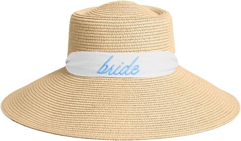 xo, Fetti Bride Embroidered Straw Hat | Bachelorette Hats, Bridal Gift, Something Blue, Coastal Sun Hat, Last Toast on The Coast, Beach, Bridal Shower, Engagement in Saudi Arabia