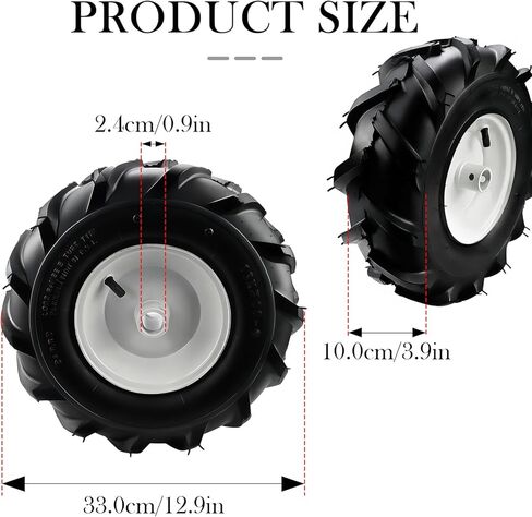 13x5.00-6" Tiller Tire and Wheel 3-1/8" Centered Hub with 1" Axle Size,13x5-6 Super Lug Tractor and Trencher Tire Replacement in Saudi Arabia
