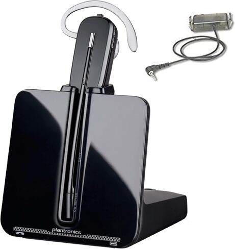 مجموعة حامل شحن سماعة الرأس وسماعة الرأس اللاسلكية Plantronics CS540 - متوافقة مع هواتف مكتب NEC DSX 34B، والرد الإلكتروني (EHS)، وعصابة الرأس، وغطاء الأذن، وبطارية 8 ساعات in Saudi Arabia