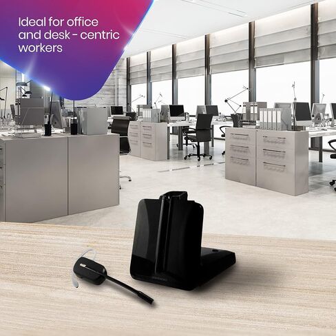 مجموعة حامل شحن سماعة الرأس وسماعة الرأس اللاسلكية Plantronics CS540 - متوافقة مع هواتف مكتب NEC DSX 34B، والرد الإلكتروني (EHS)، وعصابة الرأس، وغطاء الأذن، وبطارية 8 ساعات in Saudi Arabia