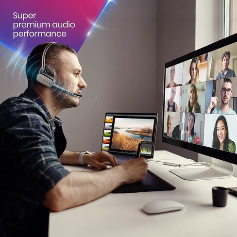 مجموعة حامل شحن سماعة الرأس وسماعة الرأس اللاسلكية Plantronics CS540 - متوافقة مع هواتف مكتب NEC DSX 34B، والرد الإلكتروني (EHS)، وعصابة الرأس، وغطاء الأذن، وبطارية 8 ساعات in Saudi Arabia