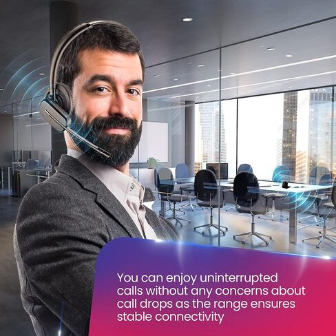 مجموعة حامل شحن سماعة الرأس وسماعة الرأس اللاسلكية Plantronics CS540 - متوافقة مع هواتف مكتب NEC DSX 34B، والرد الإلكتروني (EHS)، وعصابة الرأس، وغطاء الأذن، وبطارية 8 ساعات in Saudi Arabia