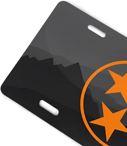 لوحة ترخيص Tennessee Orange Tri Star - لوحة تزيين من الألومنيوم للسيارات، علامة تلقائية أمامية مقاومة للماء مقاس 6 × 12، ديكور عالمي مناسب للسيارة in Kuwait
