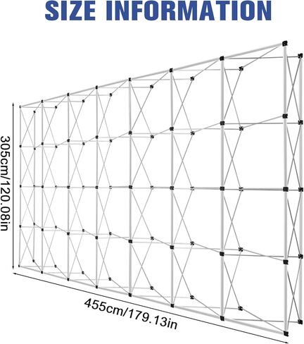 10x10/15/17 FT Portable Up Display Stand with Carrying Bag Tension Fabric Backdrop Booth Frame for Business Shopping Malls Campuses Weddings (03) in Kuwait
