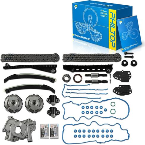 مجموعة سلسلة التوقيت PHILTOP متوافقة مع Ford Expedition 2005-2011 5.4L، F-150 2004-2009 5.4L، F-250 Super Duty 2005-2010 5.4L، F-350 Super Duty 2005-2008 5.4L، F-350 Super Duty 2009، OE# 3R2Z6A257DA in Kuwait