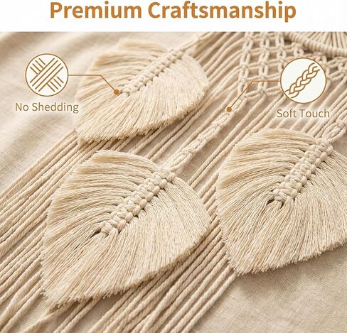 تعليقة جدارية بيضاء من Macrame Dreamcatcher، ديكور بوهو عمودي طويل 37 بوصة مع ريش وشجرة الحياة، نسيج قطني مصنوع يدويًا لغرفة النوم، مساحة التأمل، استوديو اليوغا - هدية روحية مهدئة in Kuwait