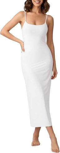 فستان نسائي طويل سهل الارتداء تحت الفساتين بأشرطة سباغيتي قابلة للتعديل in Kuwait