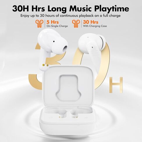 AI Translation Earbud, Audifonos Traductores Inglés Español Support 40+ Languages, Bluetooth 5.4 Wireless Earphones with 30H Playtime & ENC for Travel Business (White) in Saudi Arabia