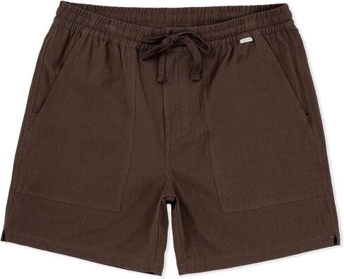 Hurley Mens Naturals 6" Inseam Cotton Walk Shorts, 17" Outseam, Elastic Waistband & Drawstring in Saudi Arabia