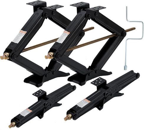 Heavy-Duty RV Stabilizer Scissor Jacks 2-Pack, 7500 LBS Capacity Each, Adjustable 4" to 24" Lift with Crank Handle for Travel Trailers, RVs & Campers in Saudi Arabia
