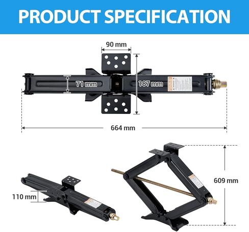 Heavy-Duty RV Stabilizer Scissor Jacks 2-Pack, 7500 LBS Capacity Each, Adjustable 4" to 24" Lift with Crank Handle for Travel Trailers, RVs & Campers in Saudi Arabia