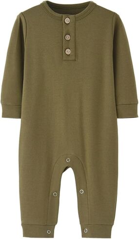 Kids Onesie Shirts Long Sleeve Button Up Casual Solid Color Comfort Soft Blouses Boy Girls Clothes in Saudi Arabia