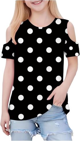Camo Shirt for Girls Cold Shoulder Crew Neck Lightweight Comfort Casual Cute Tops Tunic 2026 T Shirts in Saudi Arabia