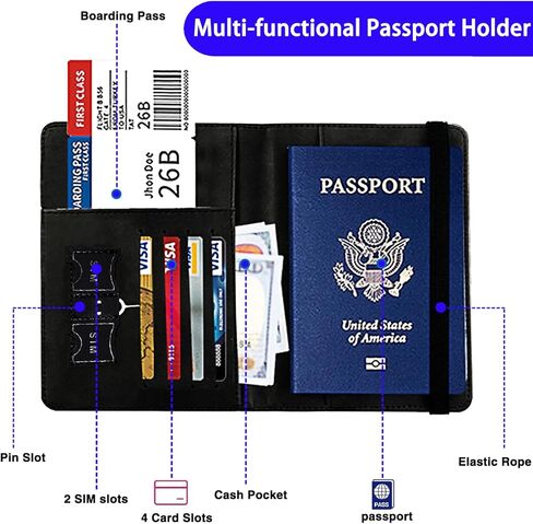 Passport Cover and Luggage Tag Set, PU Leather Passport Case Holder Travel Suitcase Tag, Travel RFID Blocking Passport Cover Passport Wallet for Women Men, Rustic Farmhouse Motivational in Saudi Arabia