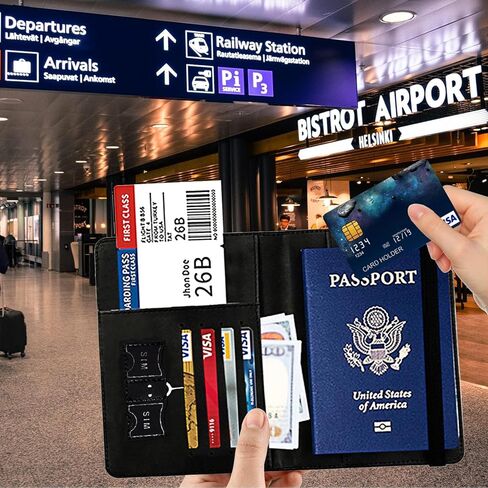 Passport Cover and Luggage Tag Set, PU Leather Passport Case Holder Travel Suitcase Tag, Travel RFID Blocking Passport Cover Passport Wallet for Women Men, Rustic Farmhouse Motivational in Saudi Arabia