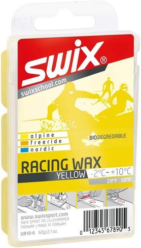 Swix Bio Degradable Ski/Snowboard Warmer Conditions Wax (180g Bar), Yellow, 7"x3"x2" in Saudi Arabia