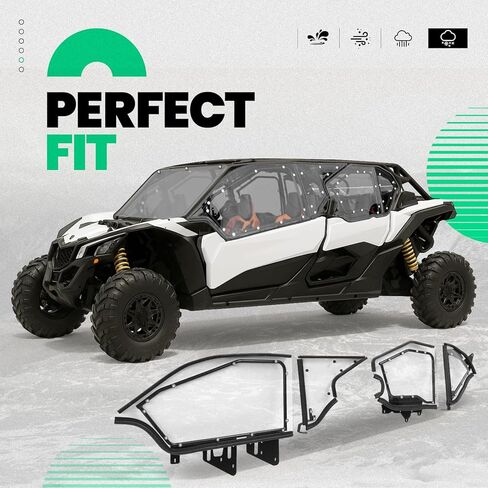 UTV Hard Cab Enclosure Upper Doors Compatible with 2017+ Can-Am Maverick X3 MAX X MR RS DS 64" 72" Models Steel+Plastic in Saudi Arabia