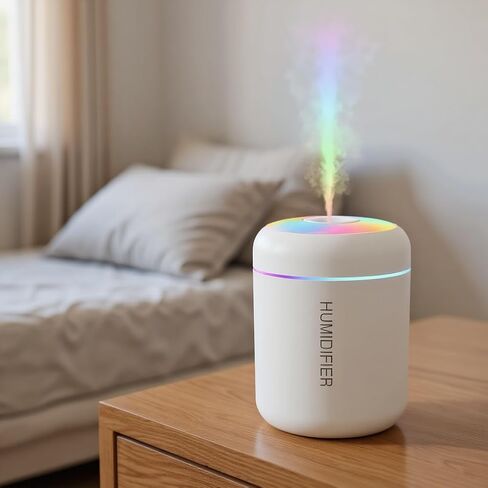 Colorful Cool Mini Humidifier, USB Personal Desktop Humidifier for Car, Office Room, Bedroom,etc. Auto Shut-Off, 2 Mist Modes, Super Quiet. in Saudi Arabia