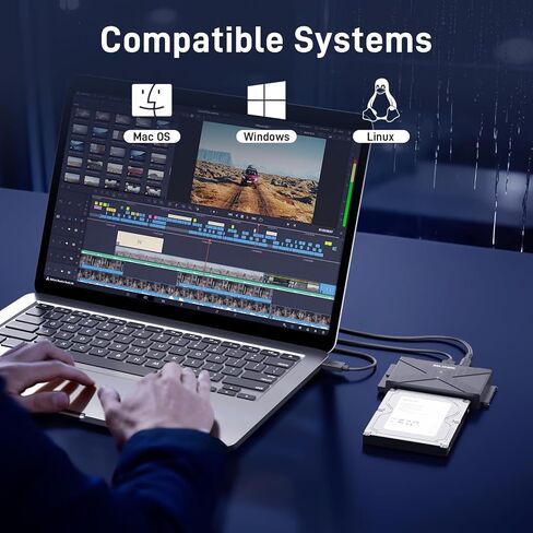 محول USB 3.2 Gen 1 إلى SATA أو IDE، محول محرك الأقراص الصلبة الخارجي لـ 2.5 أو 3.5 بوصة SATA أو IDE HDD SSD، محول IDE وSATA مع محول طاقة 12 فولت ومنفذ من النوع C in Kuwait