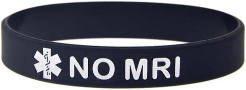 5 عبوات من أساور المعصم المصنوعة من السيليكون للتنبيه الطبي بدون جهاز التصوير بالرنين المغناطيسي للرجال والنساء، أساور الهوية الطبية للتوعية الصحية، أساور معصم للزرع بجهاز التصوير بالرنين المغناطيسي في الهواء الطلق in Kuwait