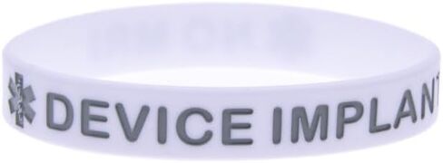 5 عبوات من أساور المعصم المصنوعة من السيليكون للتنبيه الطبي بدون جهاز التصوير بالرنين المغناطيسي للرجال والنساء، أساور الهوية الطبية للتوعية الصحية، أساور معصم للزرع بجهاز التصوير بالرنين المغناطيسي في الهواء الطلق in Kuwait