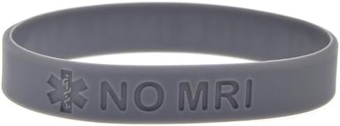 5 عبوات من أساور المعصم المصنوعة من السيليكون للتنبيه الطبي بدون جهاز التصوير بالرنين المغناطيسي للرجال والنساء، أساور الهوية الطبية للتوعية الصحية، أساور معصم للزرع بجهاز التصوير بالرنين المغناطيسي في الهواء الطلق in Kuwait