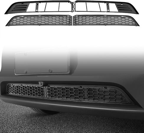 Gloss Black Grille Mesh Inserts for 2025-2026 Tesla Model Y Juniper (Refresh) - Front Bumper Air Inlet Vent Cover for Premium Version - Compatible with AWD/LR (Not Fit Standard/Performance) in Saudi Arabia