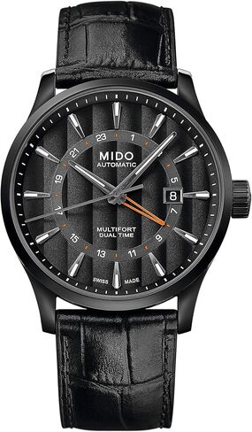 ساعة MIDO Multifort Dual Time - سويسرية أوتوماتيكية للرجال - مينا أسود - هيكل 42 ملم - M0384293605100 in Saudi Arabia
