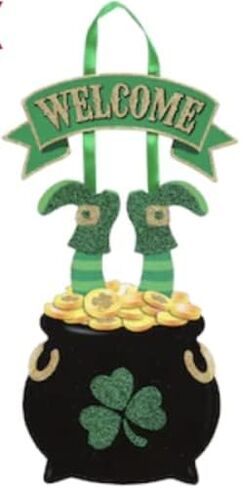 زخارف حائط سانت باتريك المتدلية، 18x8.5 بوصة. 2 عدد مع مكافأة TDST Magical Lucky Shamrocks in Kuwait