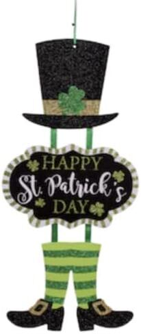 زخارف حائط سانت باتريك المتدلية، 18x8.5 بوصة. 2 عدد مع مكافأة TDST Magical Lucky Shamrocks in Kuwait