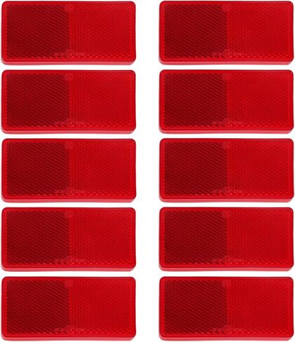 10 Pack Red Screw on Rectangular Reflectors for Mailbox, Motobikes, Trailers, Trucks, Boats, Suv's, RV's in Saudi Arabia