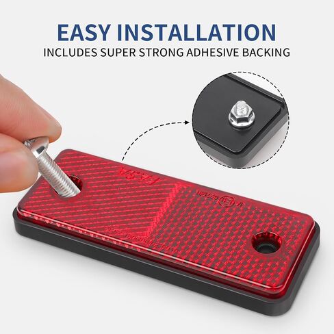 10 Pack Red Screw on Rectangular Reflectors for Mailbox, Motobikes, Trailers, Trucks, Boats, Suv's, RV's in Saudi Arabia