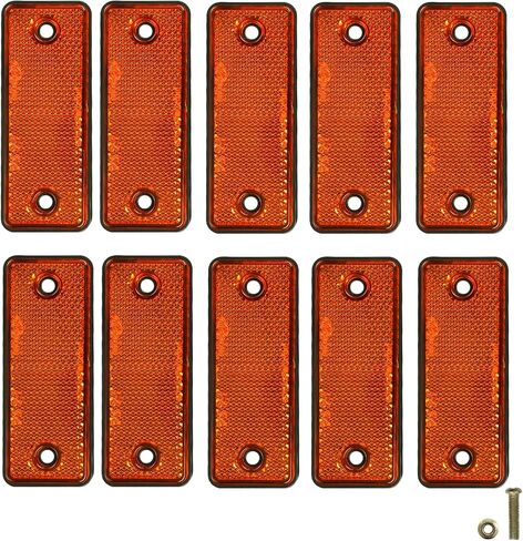 10 Pack Red Screw on Rectangular Reflectors for Mailbox, Motobikes, Trailers, Trucks, Boats, Suv's, RV's in Saudi Arabia
