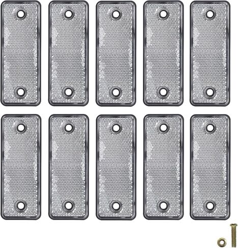 10 Pack Red Screw on Rectangular Reflectors for Mailbox, Motobikes, Trailers, Trucks, Boats, Suv's, RV's in Saudi Arabia