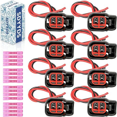 1U2Z14S411ANA 8Pcs ABS Sensor/Fuel Injector Connector Wiring Harness Compatible with Select GMC Ford F-150 250 350/Chrysler/Chevy/Dodge Ram 1500 2500/Jeep Vehicles Replaces 15306318 S-824 in Saudi Arabia