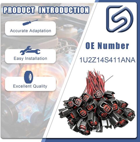 1U2Z14S411ANA 8Pcs ABS Sensor/Fuel Injector Connector Wiring Harness Compatible with Select GMC Ford F-150 250 350/Chrysler/Chevy/Dodge Ram 1500 2500/Jeep Vehicles Replaces 15306318 S-824 in Saudi Arabia