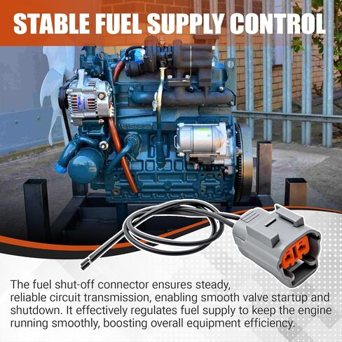Fuel Shut Off Solenoid Connector Plug – Fits Kubota D905/D1005/V1305/V1505 – Connector Harness Replacement – Replaces 17208-60016, 17208-60015, 17208-60017, 17208-60010 in Saudi Arabia