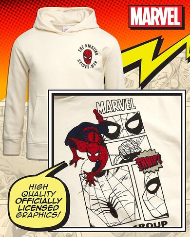سويت شيرت Marvel Boys Super Hero - Spider-Man، Thor، Hulk، Iron Man Graphic Pullover Hoodie (8-16) in Kuwait
