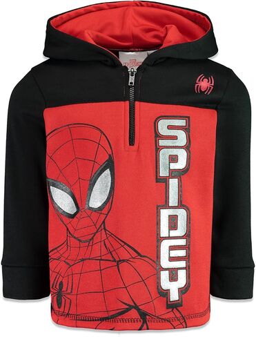 سترة Marvel Avengers Spider-Man الصوفية بنصف سحاب للأطفال الصغار إلى مقاسات الأطفال الكبار (2T - 18-20) in Kuwait