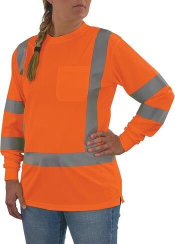 تي شيرت Ergodyne Womens Glowear 8374 بأكمام طويلة أساسي للسيدات - النوع R، الفئة 3 in Saudi Arabia