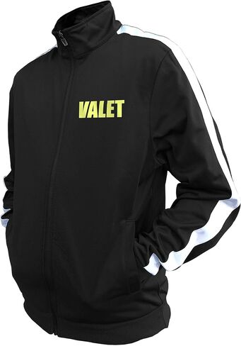 VALET STAFF Track Jacket with Reflective decorations front and back in Saudi Arabia