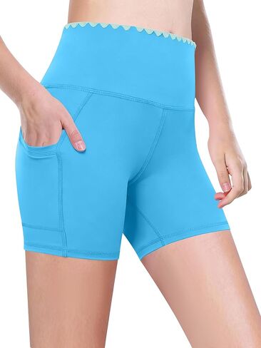 Kislio Girls Athletic Shorts Kids Workout High Waisted Biker Shorts with Pockets Yoga Dance Shorts Teen Summer Clothes in Kuwait