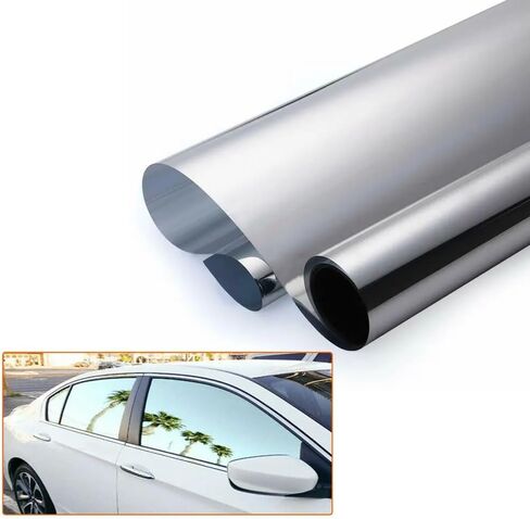 20incx100ft (20inch x 1200 inch) One Way Uncut Roll Window Tint Film Mirror Privacy UV Reflective Car Home Office Glass Scratch Resistant Film,for Privacy and Heat Reduction in Saudi Arabia