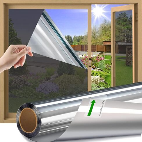 20incx100ft (20inch x 1200 inch) One Way Uncut Roll Window Tint Film Mirror Privacy UV Reflective Car Home Office Glass Scratch Resistant Film,for Privacy and Heat Reduction in Saudi Arabia